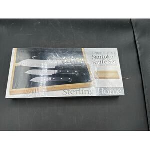 Sterling Home- 3 Piece Santoku Knife Set - New in Box